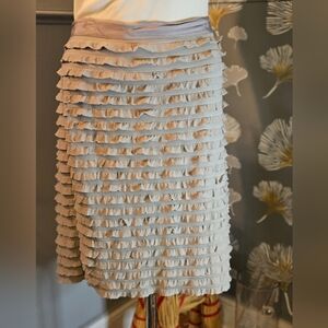 Banana Republic Light Gray Straight Layerd Skirt, Gently Pre-owned